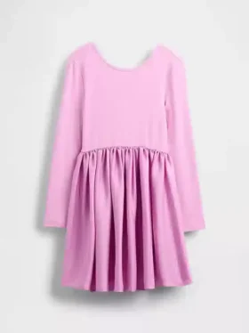 Vestido moderno de materiales mixtos para niñas