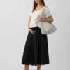 Vestido premamá de mezcla de telas con cintura baja