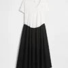 Vestido premamá de mezcla de telas con cintura baja