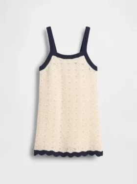 Vestido sin mangas de ganchillo para niños pequeños