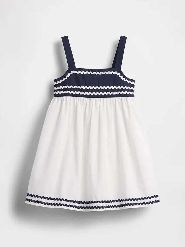 Vestido sin mangas estilo marinero para bebés y niños pequeños
