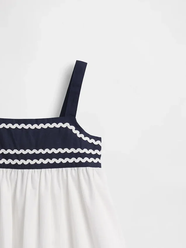 Vestido sin mangas estilo marinero para bebés y niños pequeños
