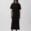 Vestido tipo camiseta maxi oversize de tejido grueso