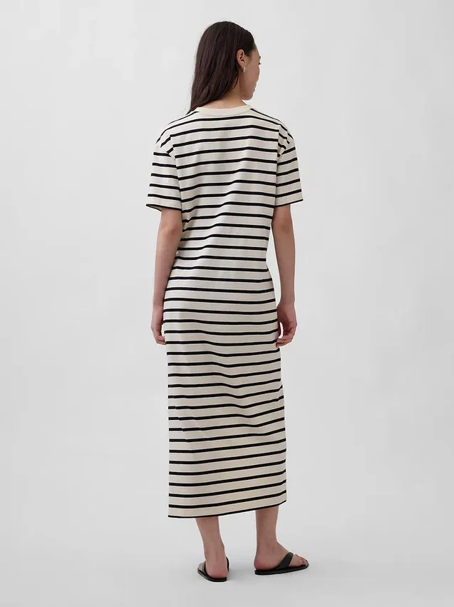 Vestido tipo camiseta maxi oversize de tejido grueso
