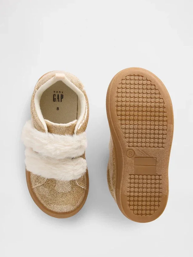 Zapatillas con purpurina y piel vegana para niños pequeños
