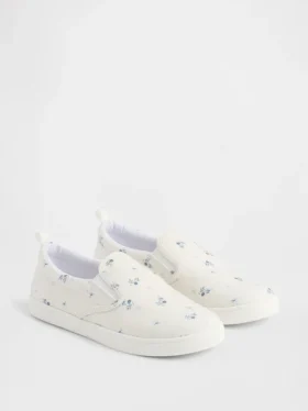 Zapatillas sin cordones con estampado floral para niños