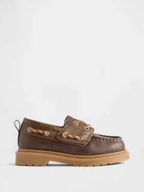Zapatos náuticos de piel vegana para niños pequeños