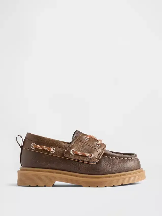 Zapatos náuticos de piel vegana para niños pequeños