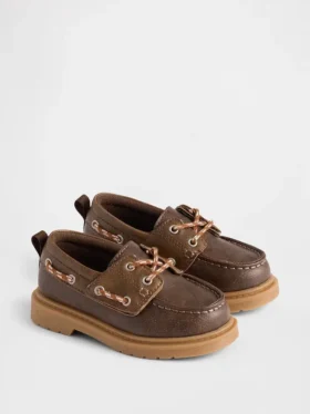 Zapatos náuticos de piel vegana para niños pequeños